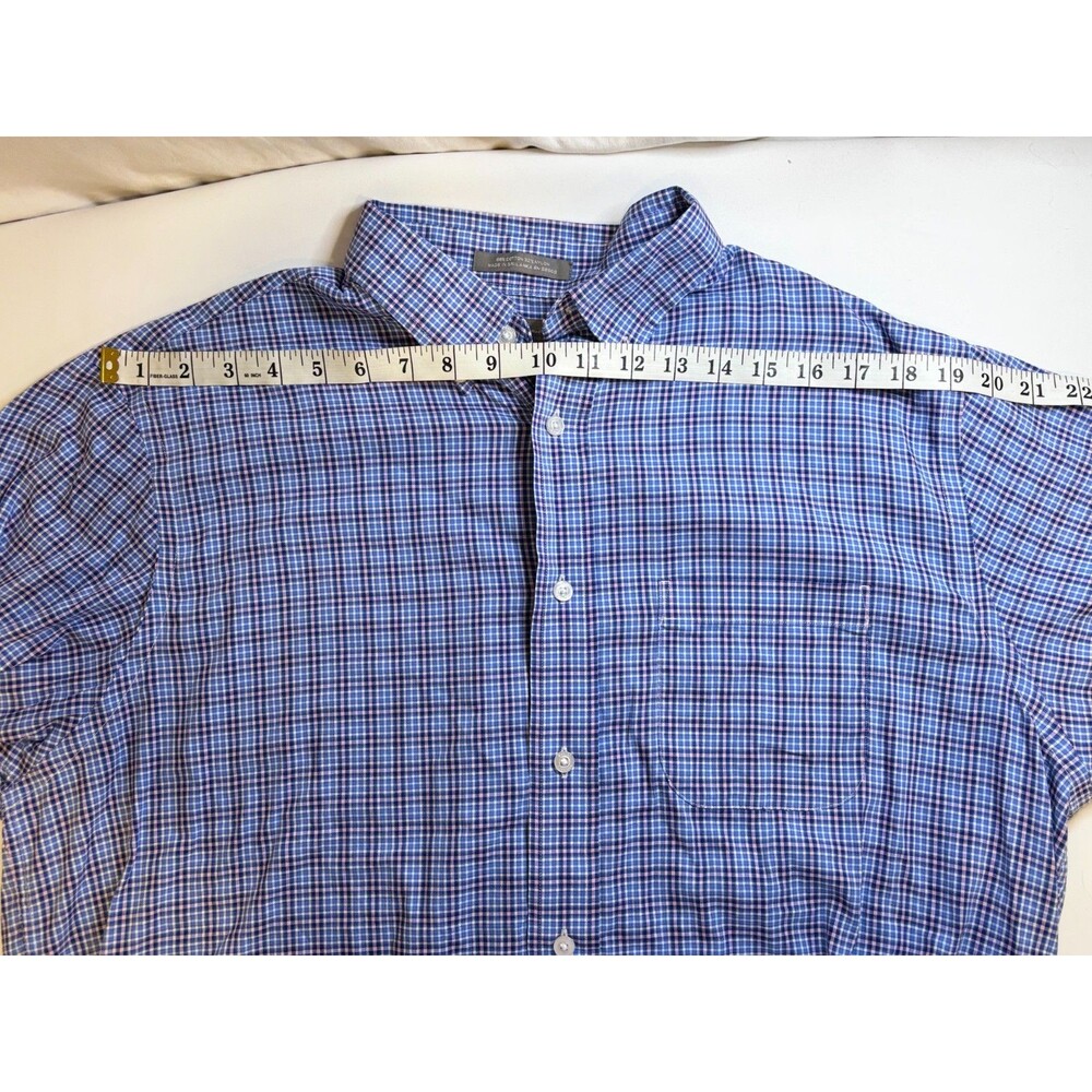 Daniel Cremieux Men's Large Blue Gingham Plaid Dress Shirt Signature Collection - Picture 3 of 8